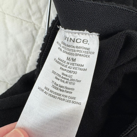 Vince Black Wide Leg Pants Women's M Elastic Waist Rayon Blend Minimalist - Picture 7 of 16